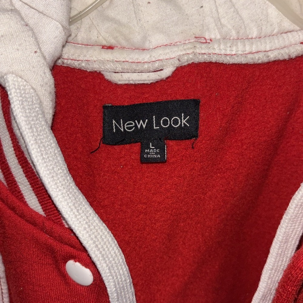 Red and White Unisex 23 Letterman Jacket L